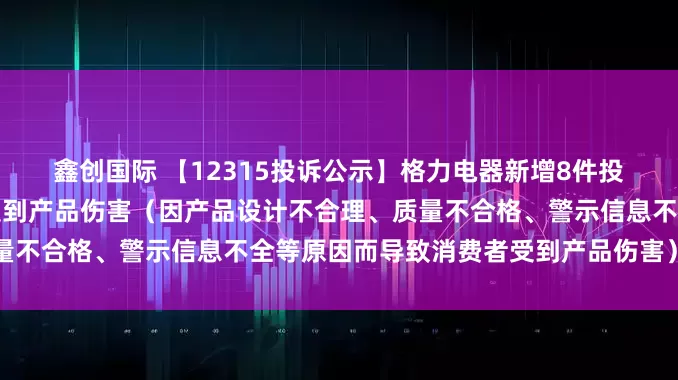 鑫创国际 【12315投诉公示】格力电器新增8件投诉公示，涉及导致消费者受到产品伤害（因产品设计不合理、质量不合格、警示信息不全等原因而导致消费者受到产品伤害）问题等